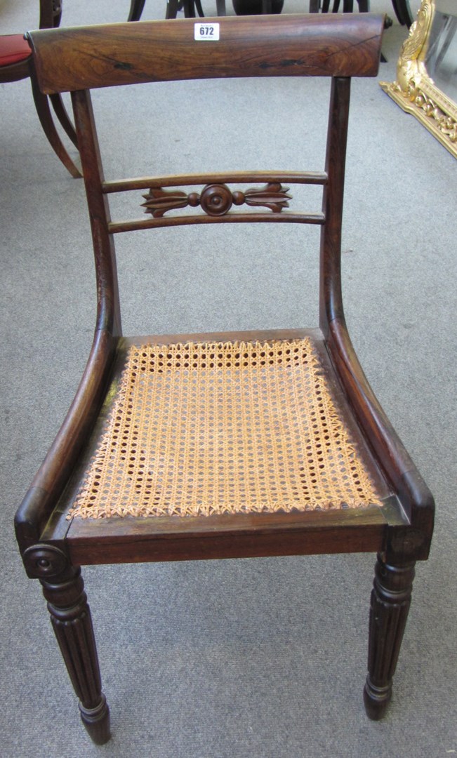 Appraisal: A set of eight th century rosewood framed dining chairs