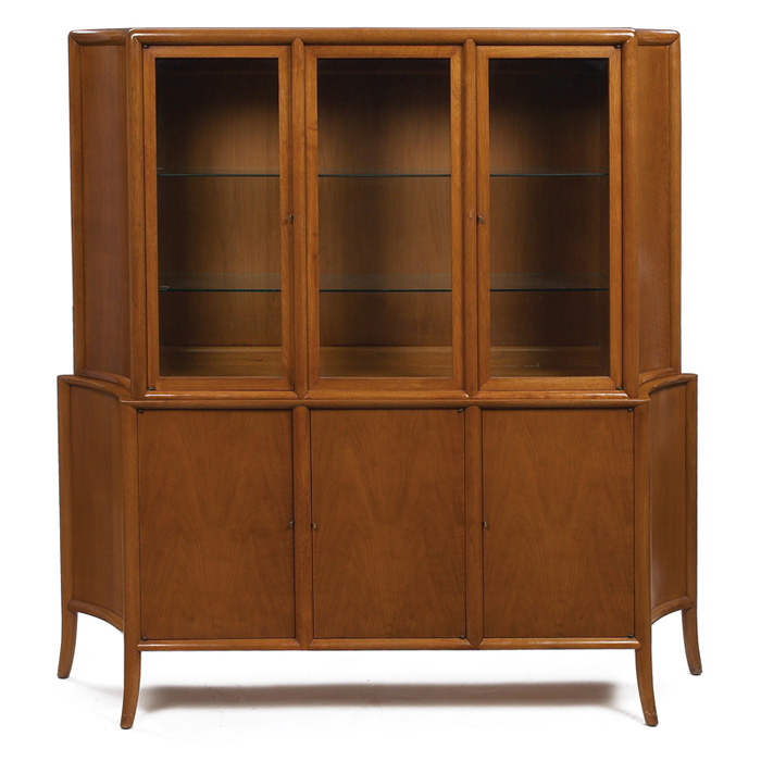 Appraisal: T H Robsjohn-Gibbings china cabinet by Widdicomb walnut large form