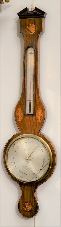 Appraisal: Mahogany wheel barometer G Selva Hull height in Mahogany wheel