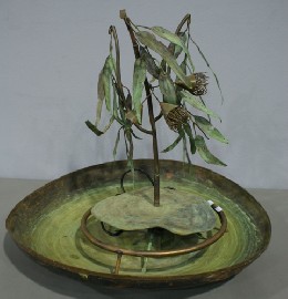 Appraisal: A Verdigris copper indoor fountain modelled as a gum tree