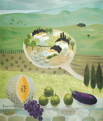 Appraisal: Mary Fedden b The Village Signed and dated ' Oil