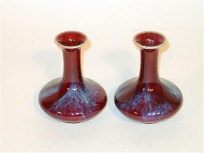 Appraisal: Pair of Chinese flambe glazed vaseslate th century