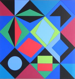 Appraisal: Victor Vasarely silkscreen in colors Victor Vasarely Hungarian - -