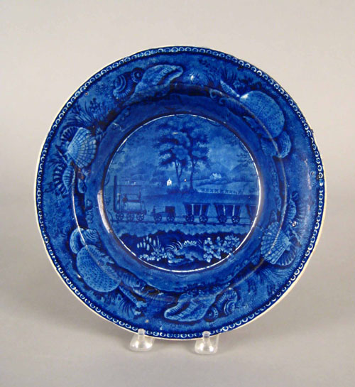 Appraisal: Historical blue Staffordshire soup bowl th c depicting the Baltimore