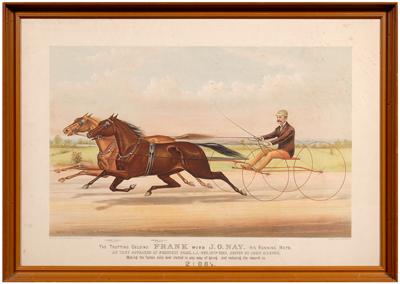 Appraisal: Currier Ives equestrian lithograph The Trotting Gelding Frank With J