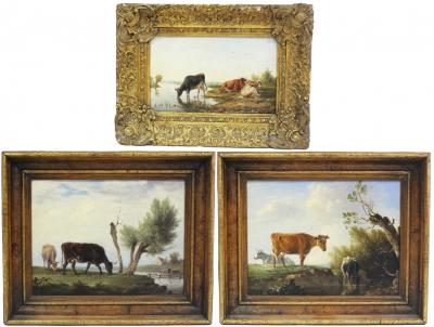 Appraisal: William Luker Cattle by a River oil on board cm