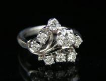 Appraisal: Fancy Ladies' Diamond Ring Pretty ring with seven small round