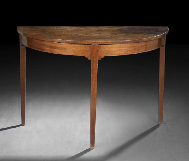 Appraisal: George III Mahogany Demi-lune Side Table fourth quarter th century