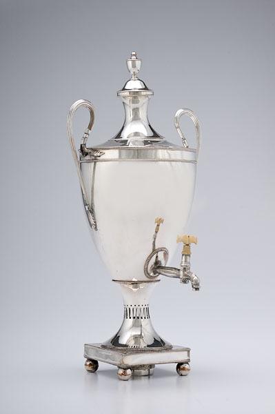 Appraisal: GEORGE III SHEFFIELD HOT WATER URN circa silver on copper