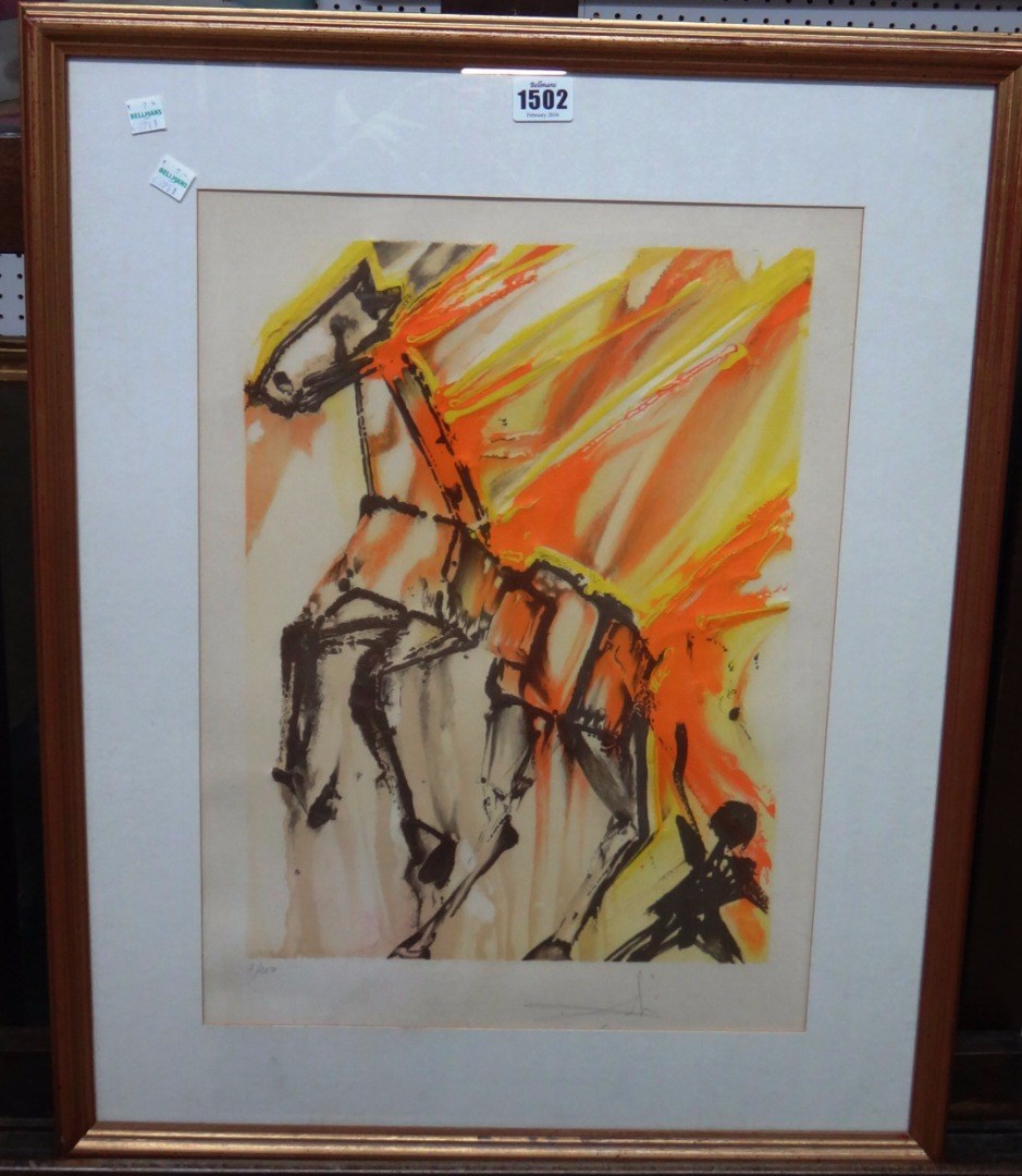 Appraisal: Salvador Dal - Horse colour lithograph signed and numbered cm