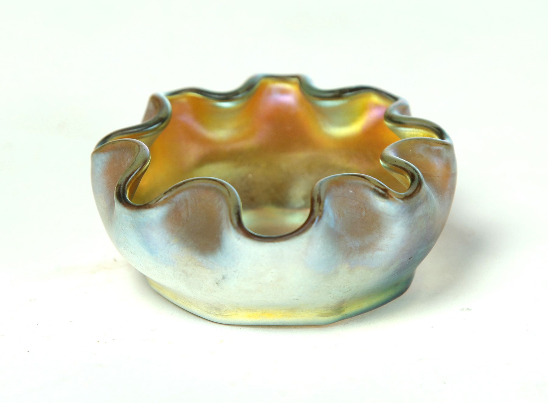 Appraisal: TIFFANY FAVRILLE SALT DIP American st quarter- th century Firey