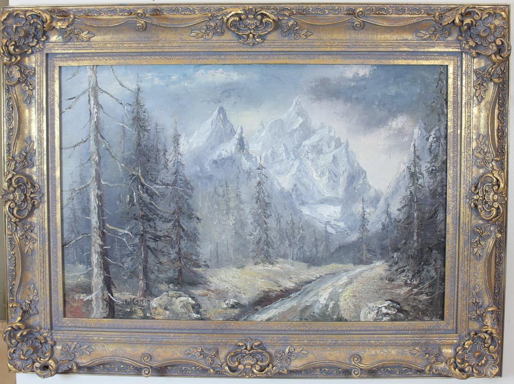 Appraisal: WILLY GISIN Swiss U S - oil on board mountain