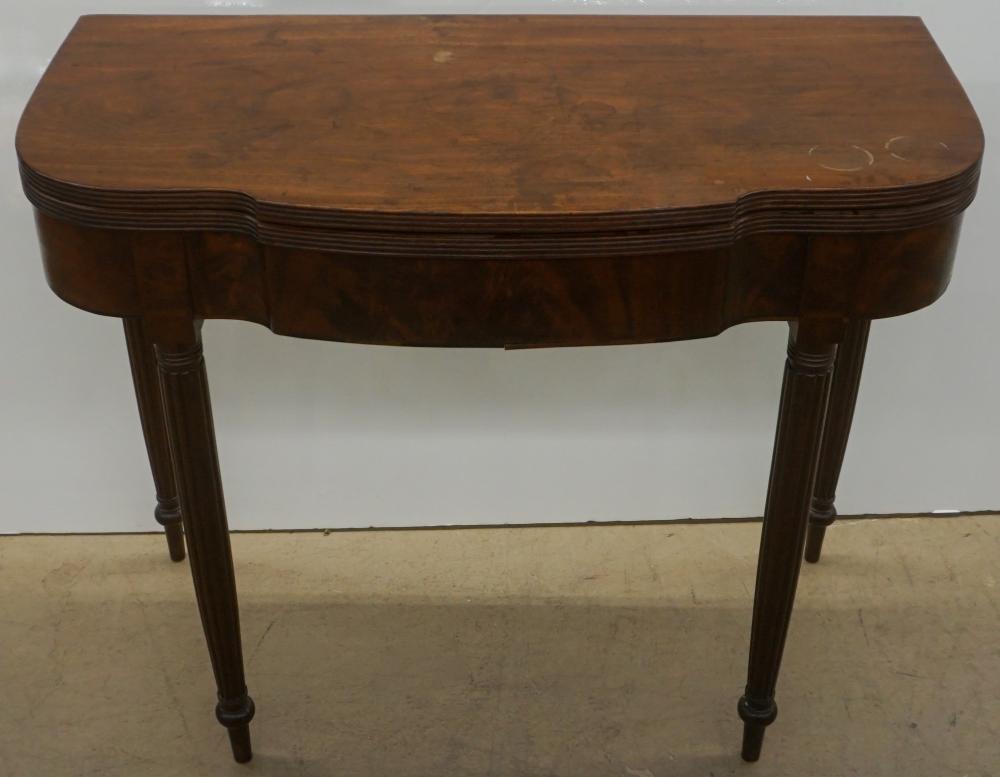 Appraisal: FEDERAL STYLE MAHOGANY FOLD-TOP TABLE WHEN CLOSED X X IN