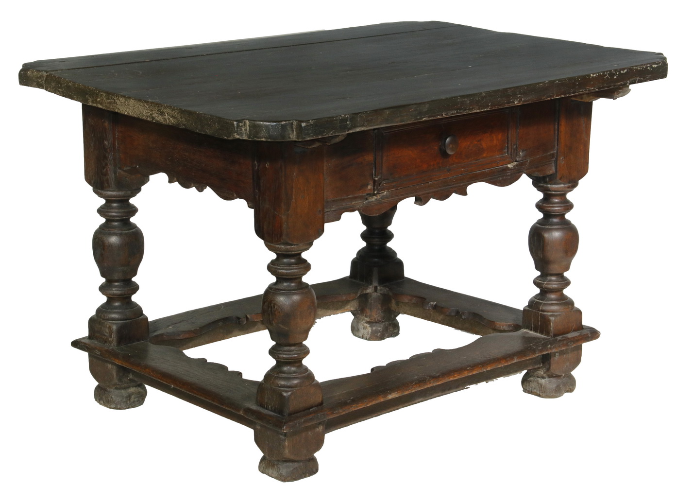 Appraisal: EARLY TAVERN TABLE th c One-Drawer Tavern Table possibly German