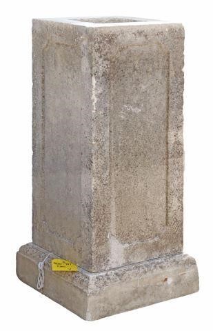 Appraisal: Cast stone paneled pedestal thc on a squared base lacking