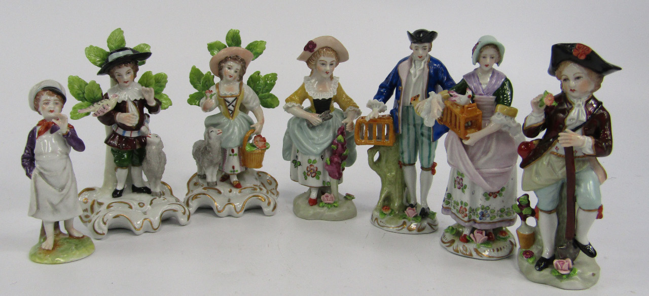 Appraisal: A group of Sitzendorf porcelain and other figures comprising a