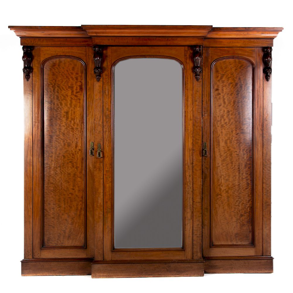 Appraisal: Victorian Figured Pearwood Linenpress Probably England circa retrofitted as a