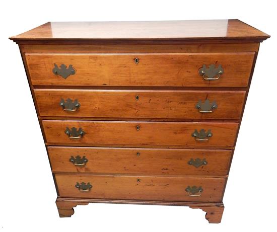 Appraisal: Late th C American tall blanket chest natural finish hinged