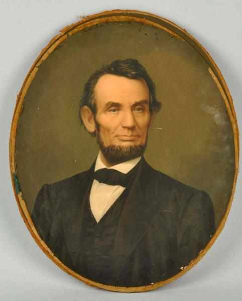 Appraisal: Abe Lincoln Portrait Print With glass cover No frame Condition