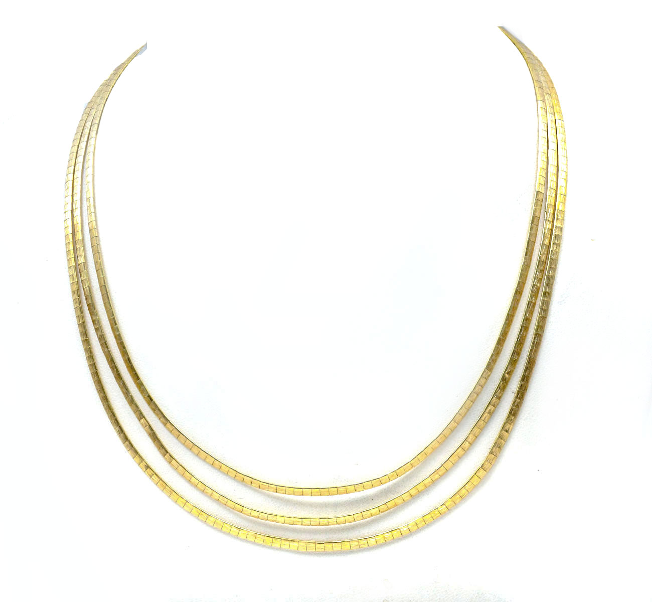 Appraisal: VINTAGE K ITALIAN STRAND SATIN NECKLACE '' strand K yellow