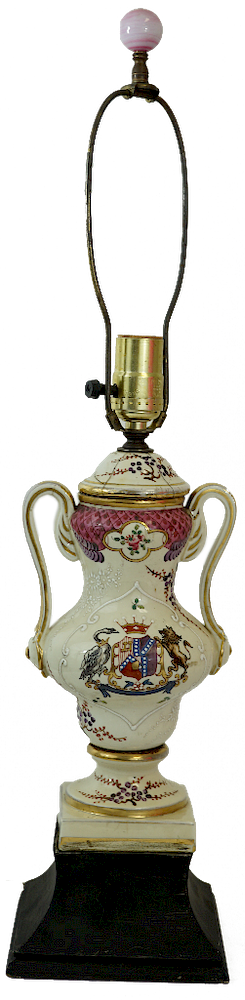 Appraisal: Samson Paris Armorial Samson Paris Porcelain Armorial Urn Lamp Samson