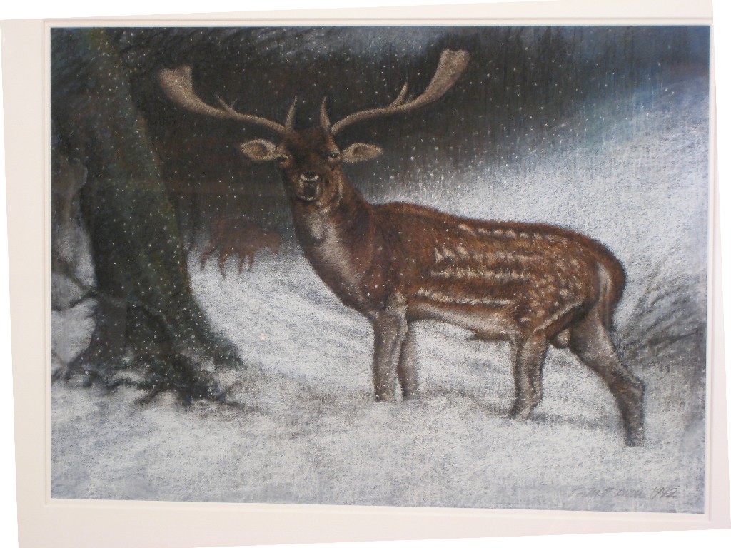 Appraisal: KEITH BOWEN b Deer signed and dated 'Keith Bowen '