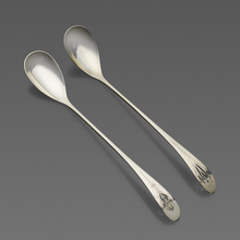 Appraisal: Stone Associates IRIS SERVING SPOONS PAIR Gardner USA - sterling