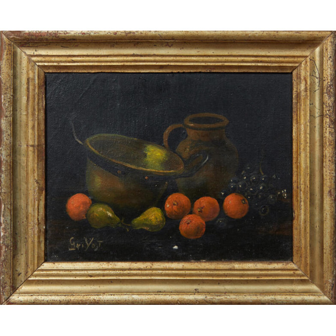 Appraisal: Continental School Still Life of Fruit and Jars th c