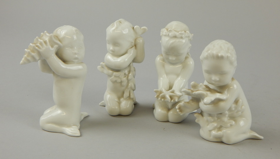 Appraisal: Four various B G Denmark figures of children to include