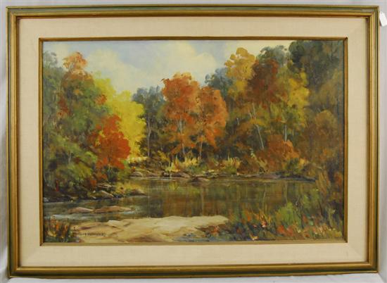 Appraisal: RUTH NETTLETON American - BEND IN THE RIVER oil on