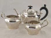 Appraisal: A late Victorian three piece silver bachelor's teaset London