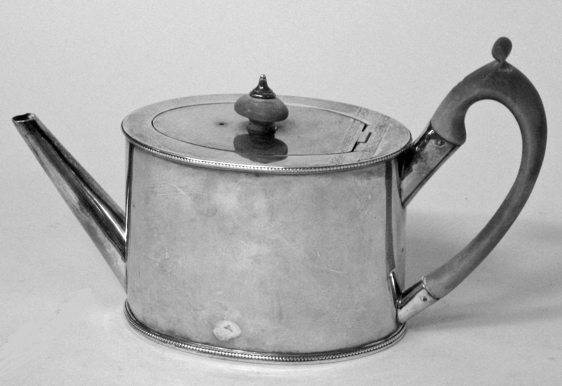 Appraisal: George III sterling silver teapot possibly thos wallis london Of