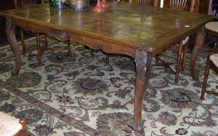 Appraisal: Good French Provincial Elmwood Dining Table in the Louis XV