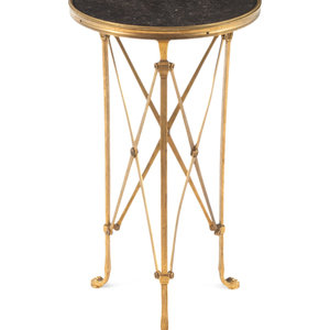 Appraisal: A Neoclassical Bronze Marble Top Side Table th Century Height