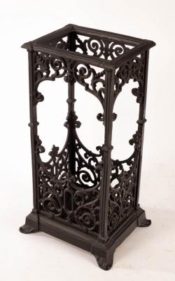 Appraisal: A cast iron stick stand pierced decoration to the sides