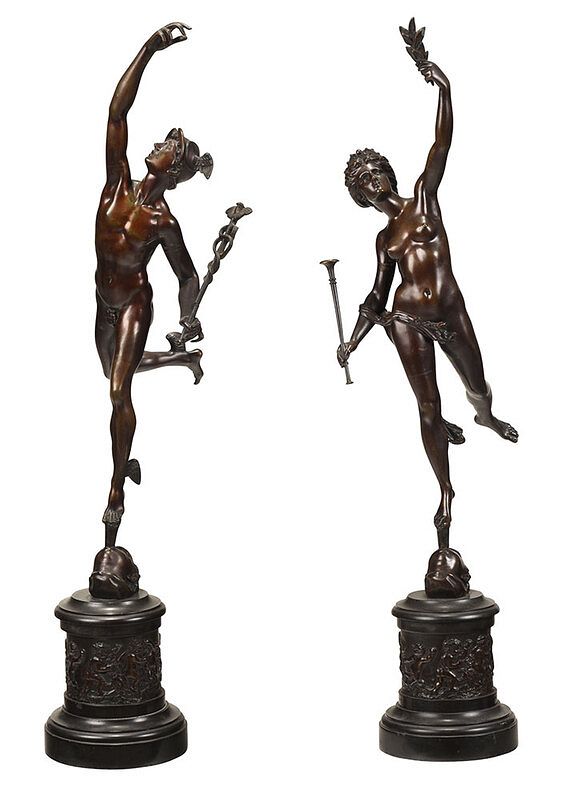 Appraisal: A Pair Grand Tour Bronzes after Giambologna Italian Mercury and