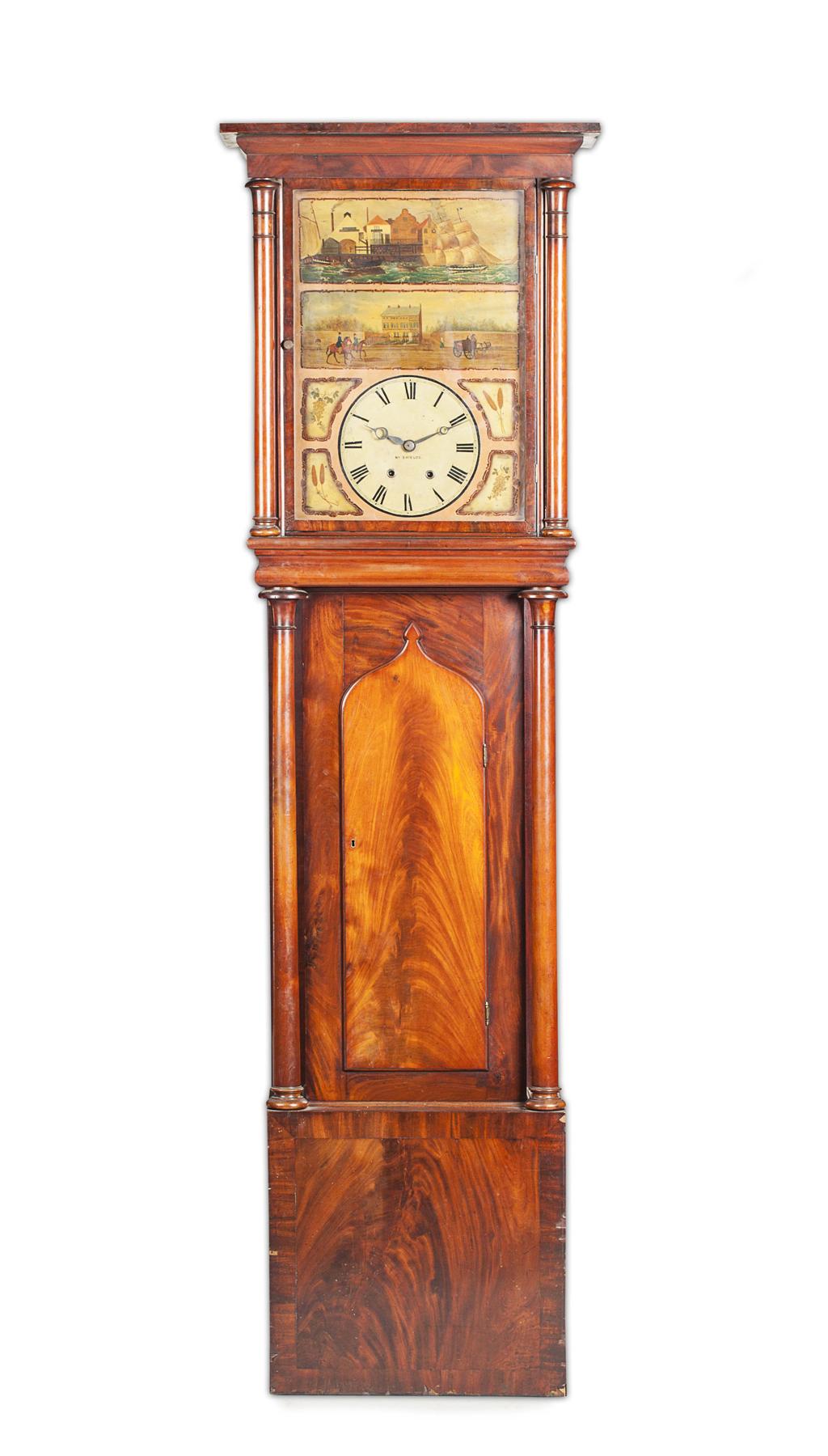 Appraisal: LARGE VICTORIAN MAHOGANY BARREL ORGAN LONGCASE CLOCK MID TH CENTURY