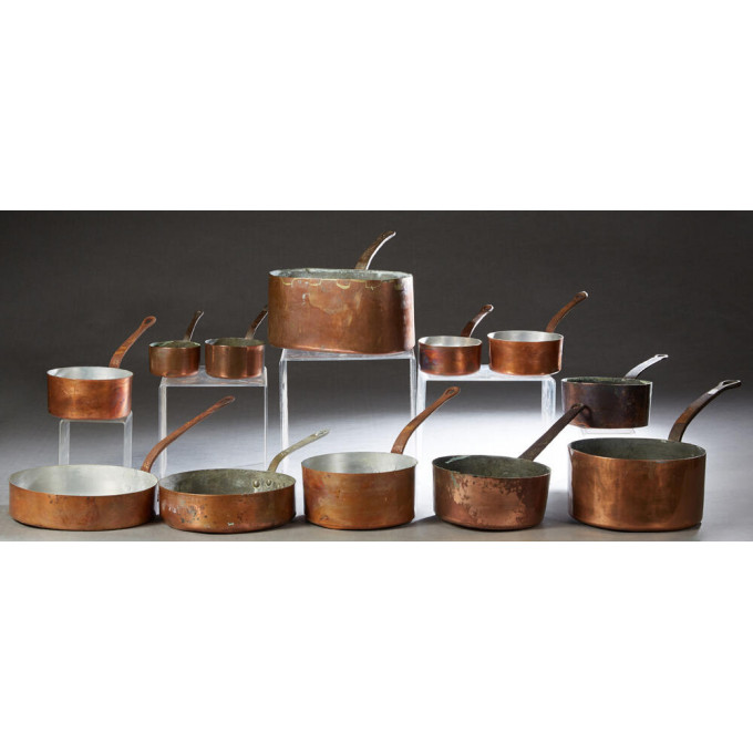 Appraisal: Group of Twelve Pieces of French Copper Cookware late th