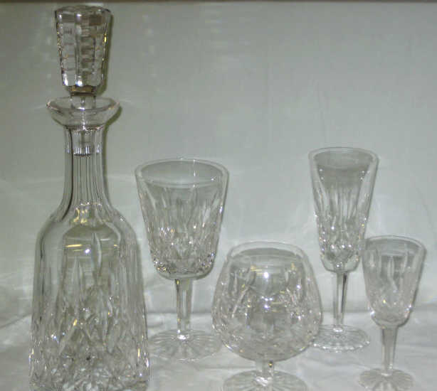 Appraisal: WATERFORD LISMORE STEMWARE Wine and liquor stemware and tumblers in