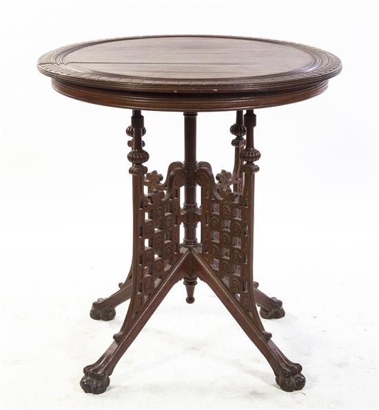 Appraisal: Sale Lot An American Center Table having a circular top