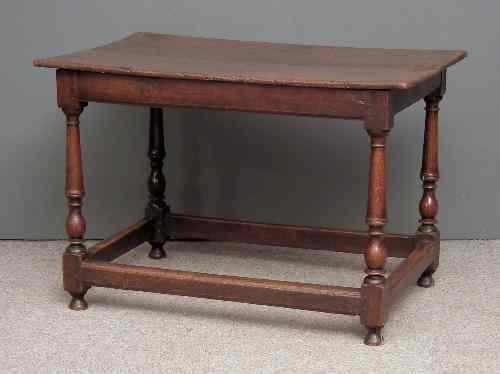 Appraisal: A th Century oak rectangular table with two plank top