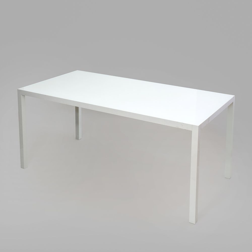 Appraisal: Jean Nouvel White Painted Metal and Glass Dining Table x