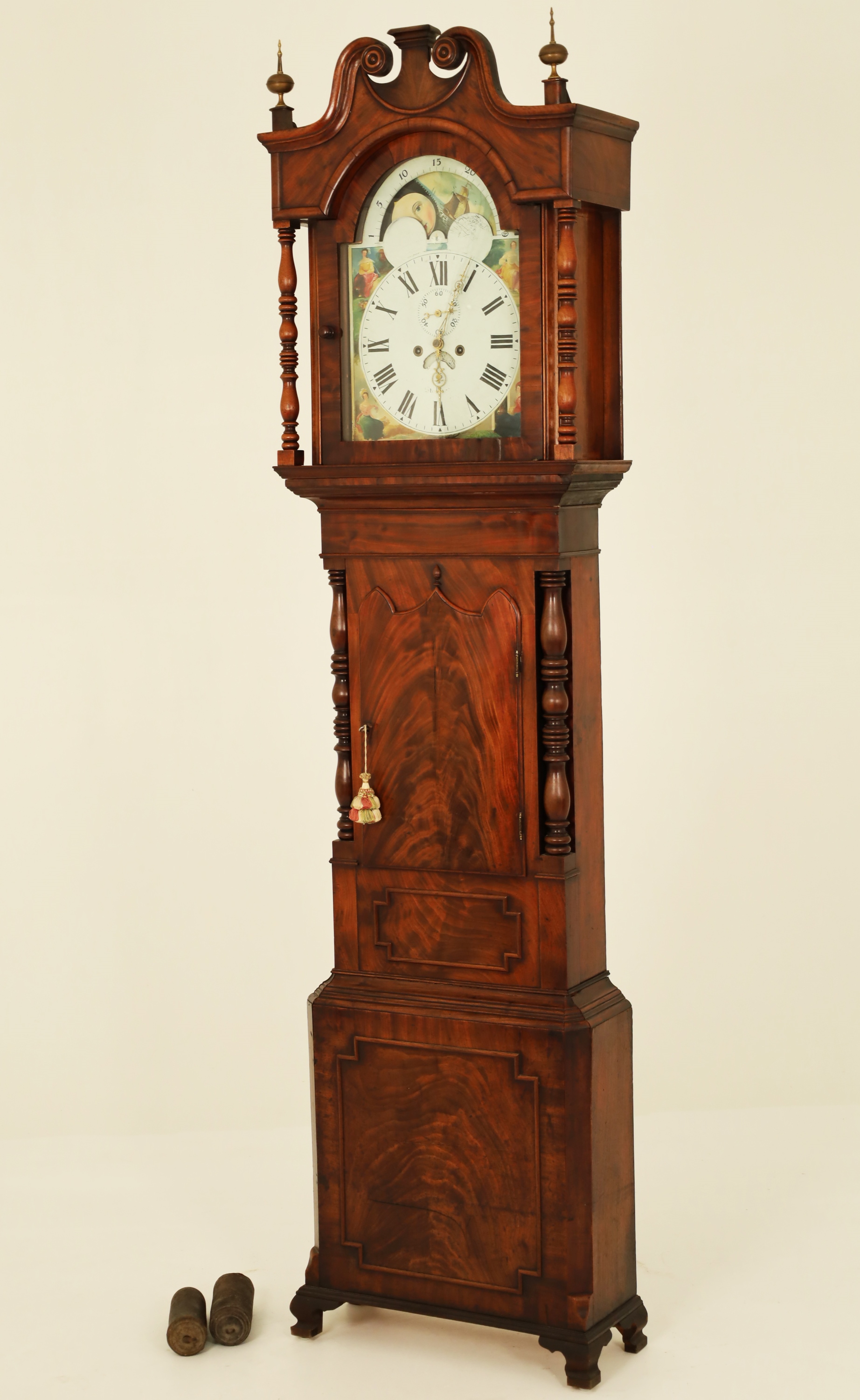 Appraisal: ENGLISH YORKSHIRE MAHOGANY GRANDFATHER CLOCK English Yorkshire mahogany grandfather clock