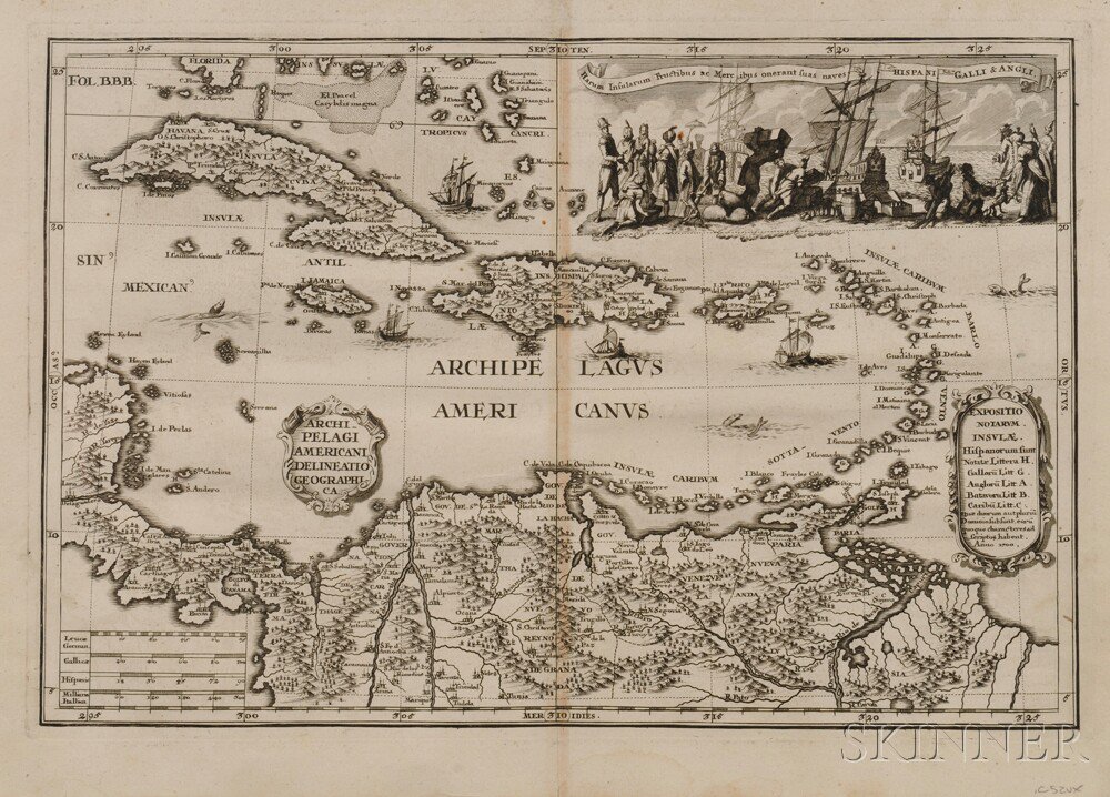 Appraisal: Caribbean Islands Heinrich Scherer - Archipelagus Americanus from Atlas Novus