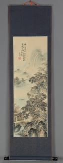 Appraisal: Chinese hand painted ink watercolor scroll Chinese hand painted hanging