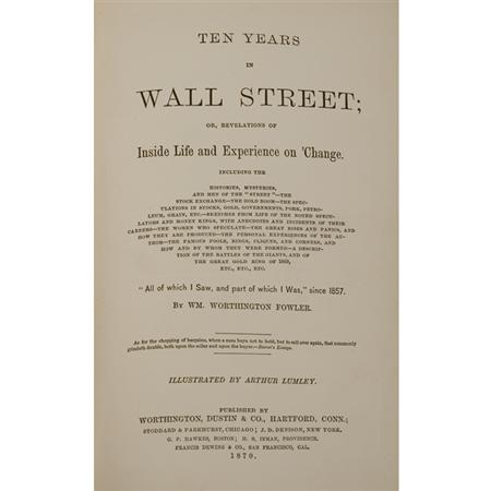 Appraisal: FOWLER WILLIAM WORTHINGTON Ten Years of Wall Street Estimate -