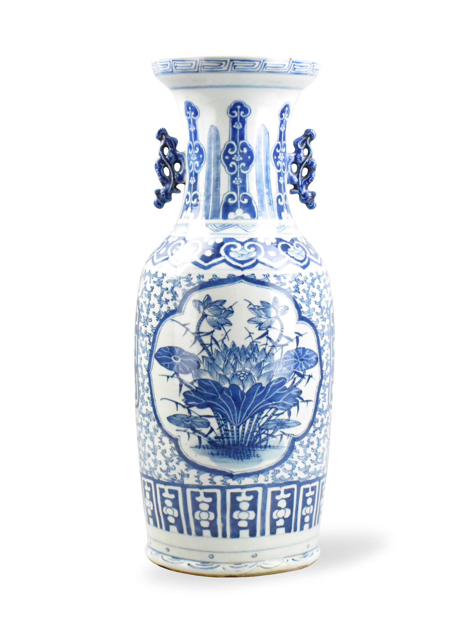 Appraisal: A large Chinese blue and white vase with lotus flower