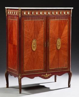 Appraisal: French Louis XV Style Ormolu Mounted Inlaid Rosewo French Louis