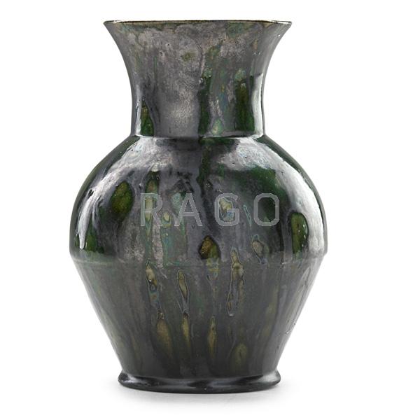 Appraisal: GEORGE OHR Large vase with flared rim Condition Report Restoration