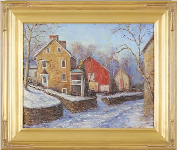 Appraisal: Winter Road- Pleasant Valley Bucks County Pennsylvania oil on canvas